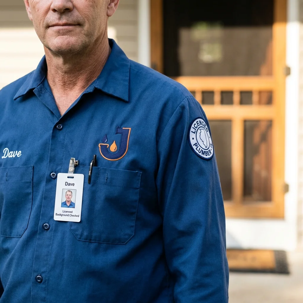 Licensed plumber showing ID badge in Center Harbor, NH